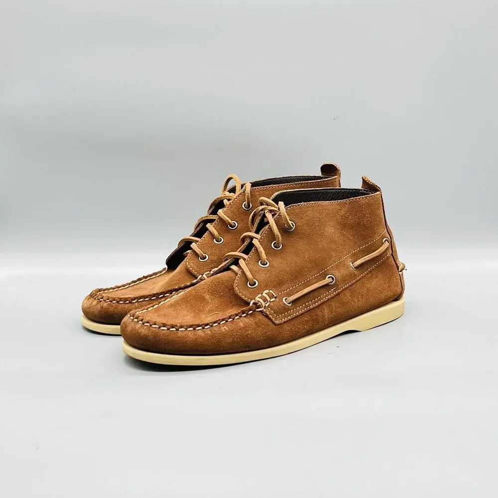 J Crew Shoes Mens 11 Brown Leather Boat Chukka Moc Toe Casual Comfort Walking
